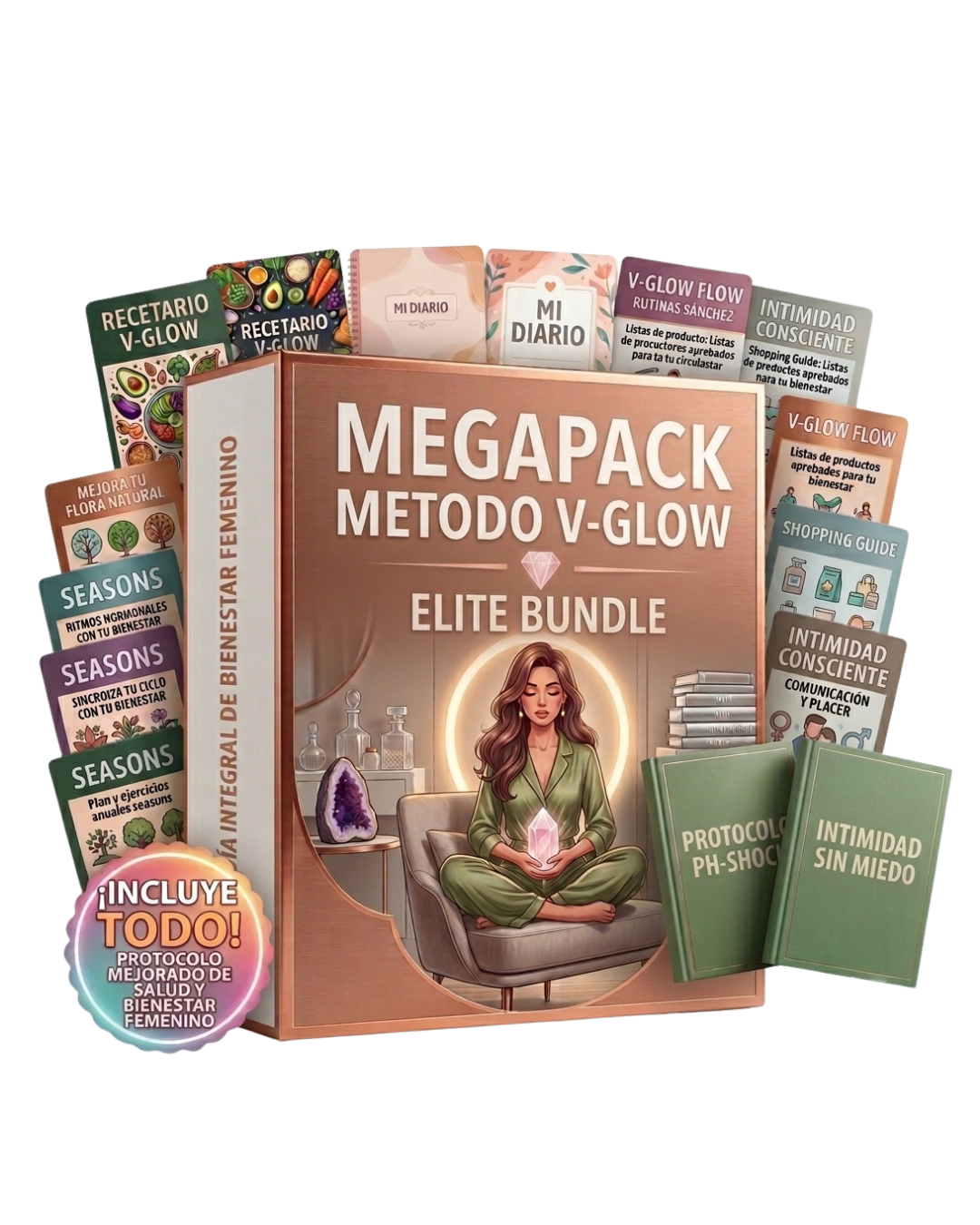 MEGAPACK MÉTODO V-GLOW: 12 Tomos + 6 Bonus + Protocolo de PH-Shock + Intimidad sin Miedo
